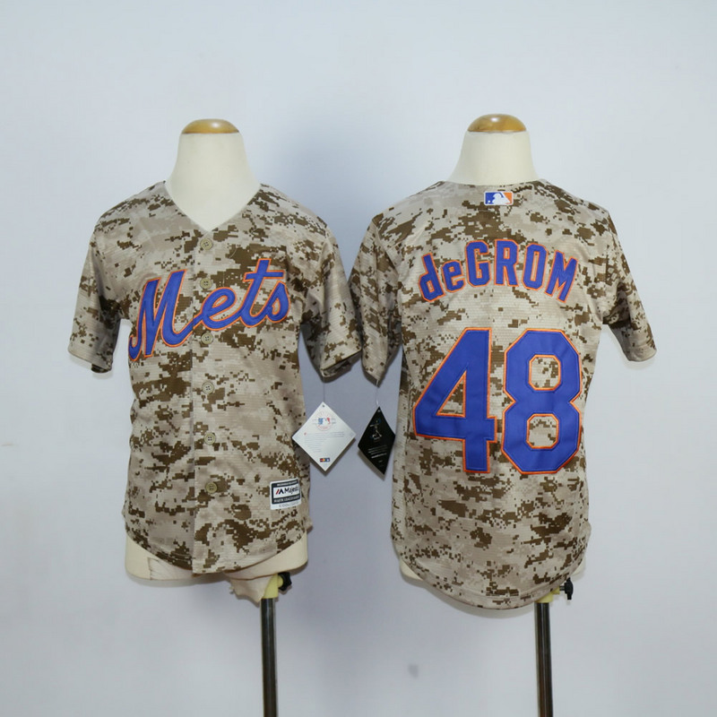 Youth New York Mets 48 Degrom Camo MLB Jerseys